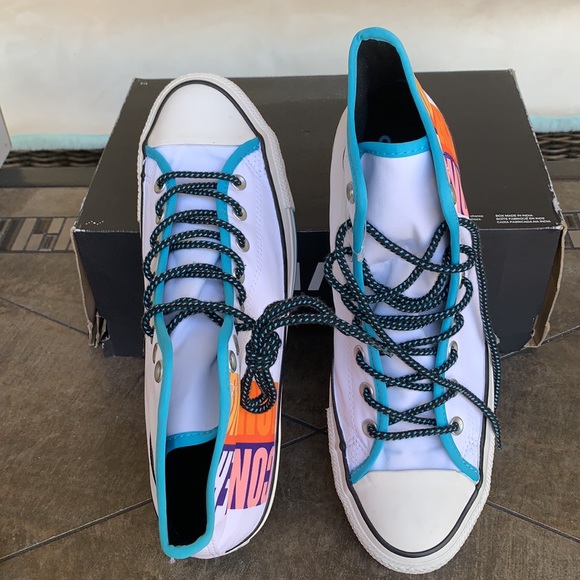 CONVERSE CTAS HI WHITE/GNARLY BLUE/WHITE MENS - Picture 9 of 15